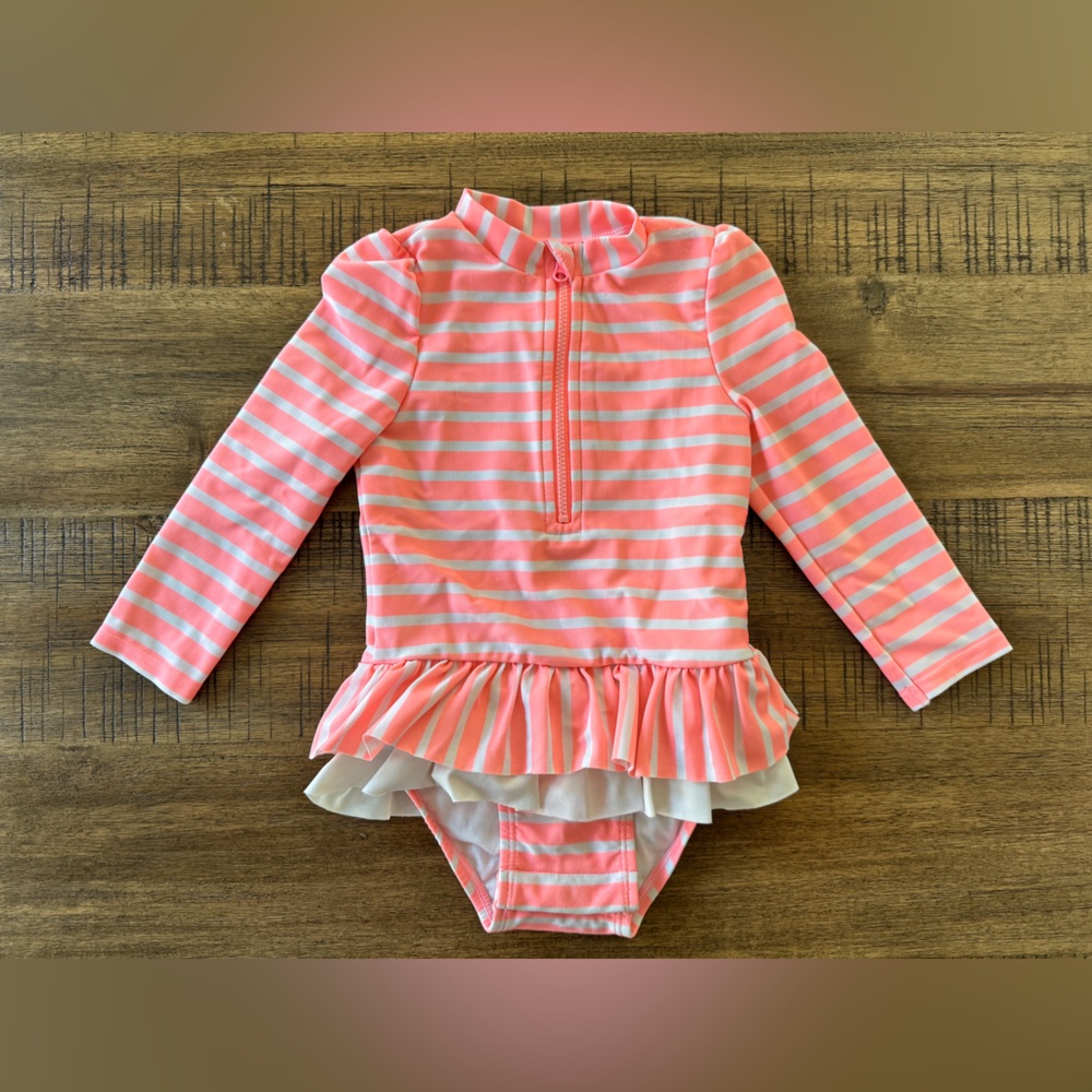 CAT & JACK | Toddler Pink Striped UPF 50+ One-Piece Swimsuit, 2T